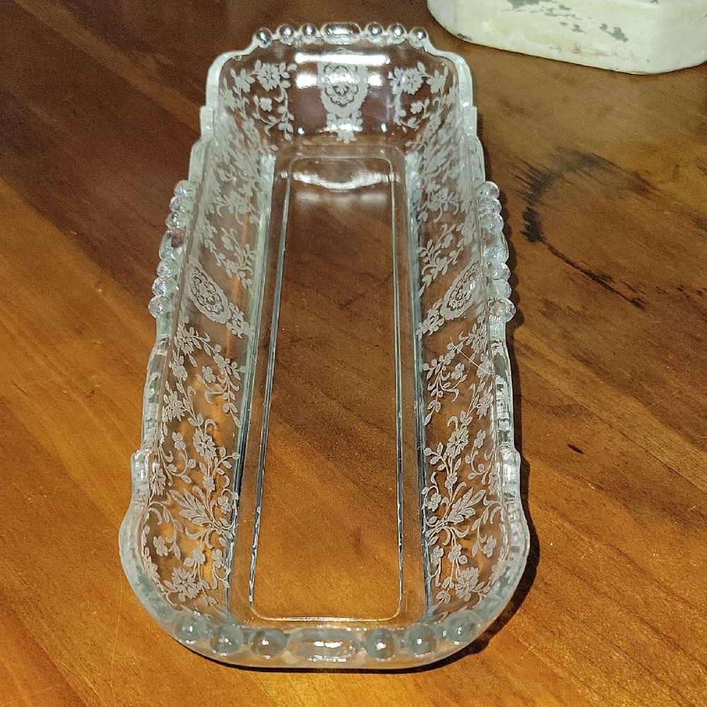 Vintage Cambridge Etched Glass Tray